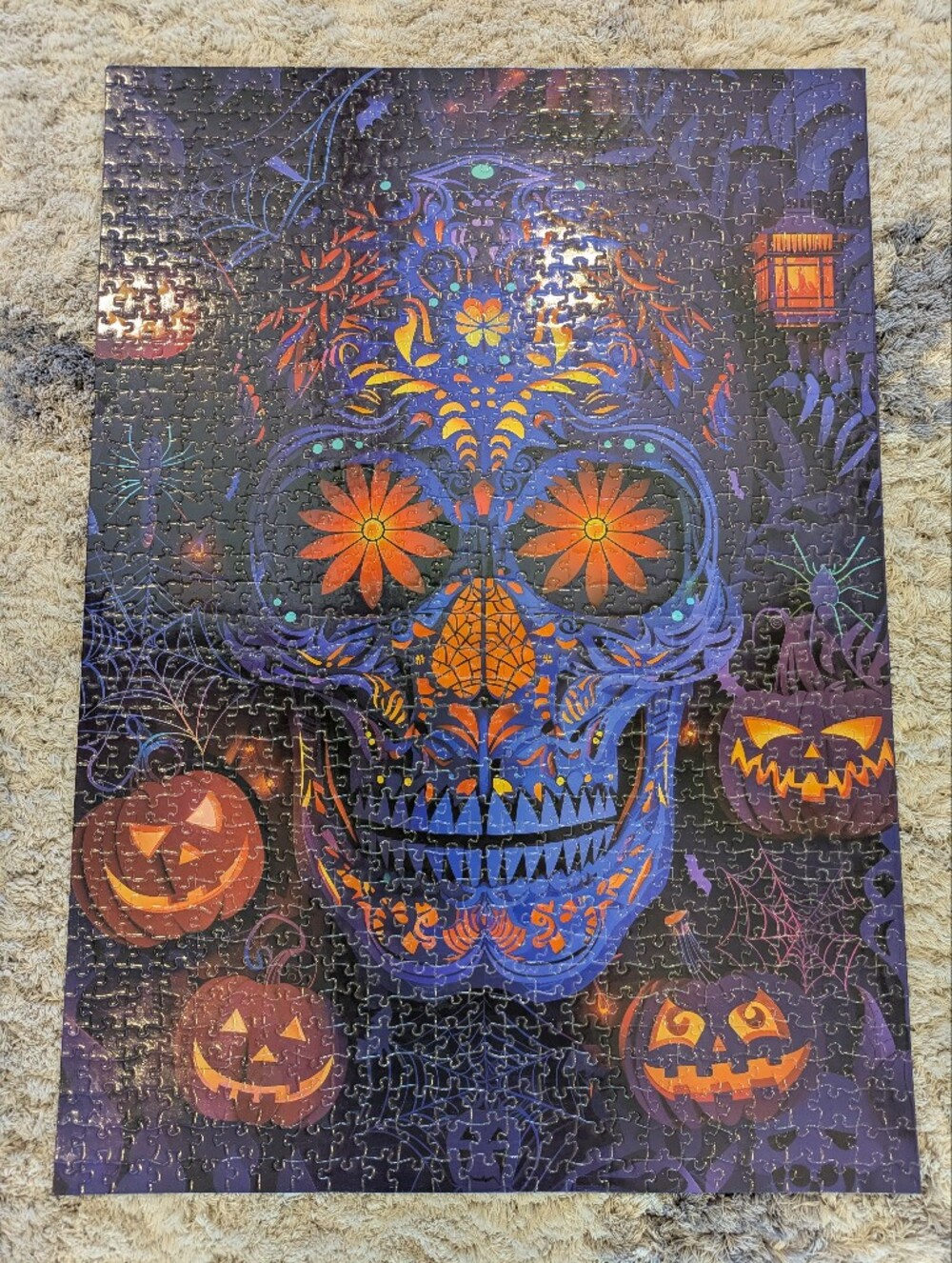 🎃💀 Día de los Muertos Sugar Skull Halloween Puzzle Wall Art 💀🎃
